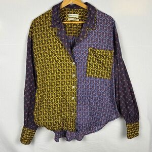 Urban Outfitters Women LongSleeve Button Down Shirt Sz S-P Boho Festival Hippie